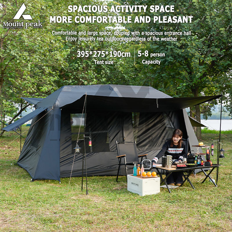 Emergency Mylar Tent - マウントピーク自動大型キャンプテント 3～8人用 クイックセットアップ リッジテント キャノピー付き、アウトドア・ワイルドネス・アドベンチャーに最適