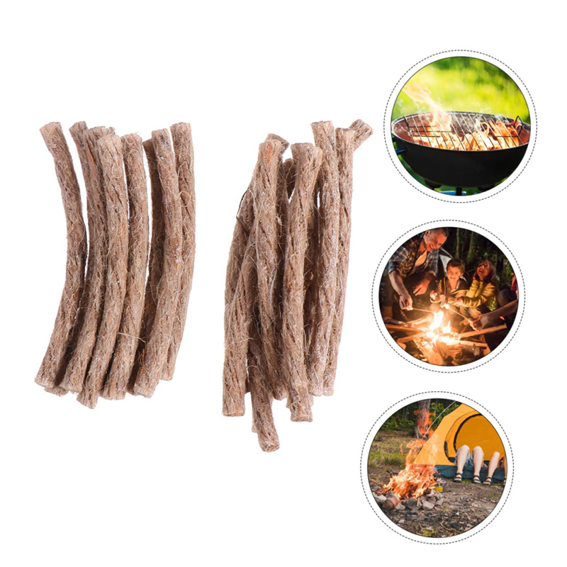 Fire Starting Kit - 12/24 個サバイバルウィック麻コード持ち運びが簡単キャンプ麻ファイヤースターター屋外ウィックキャンプロープサバイバルツール