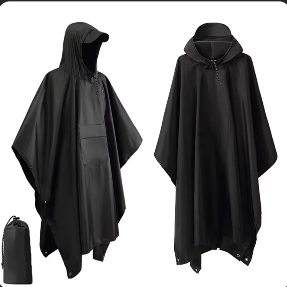 Emergency Poncho Rain - 屋外多機能 3 in 1 軍用レインポンチョ フード付き防水レインコート