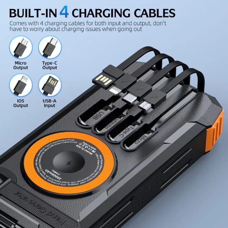 50000mAhソーラーパワーバンク、ポータブル屋外緊急充電 - Solar Emergency Charger のレビューと価格
