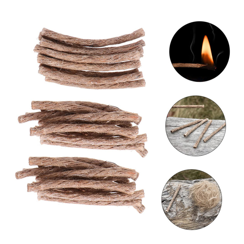 12/24 個サバイバルウィック麻コード持ち運びが簡単キャン - Fire Starting Kit のレビューと価格