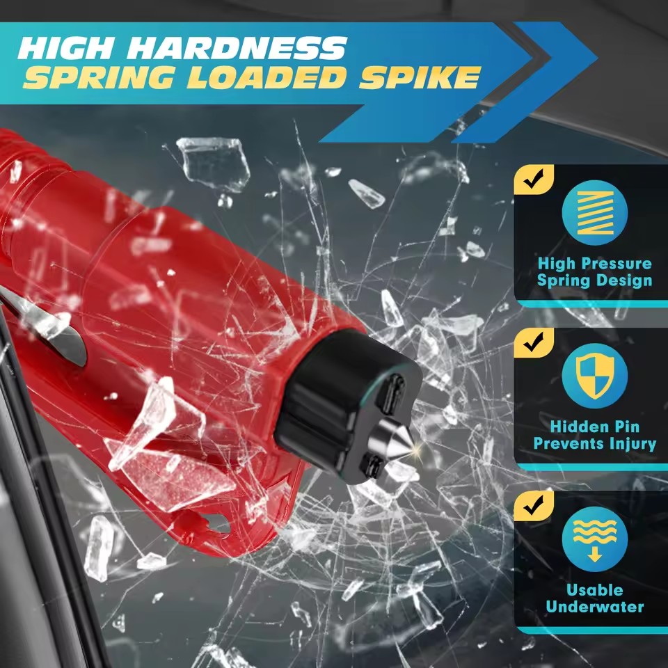 安全ハンマー 車用脱出ツール 3-in-1 窓割り器 シート - Rescue Rope Throw のレビューと価格