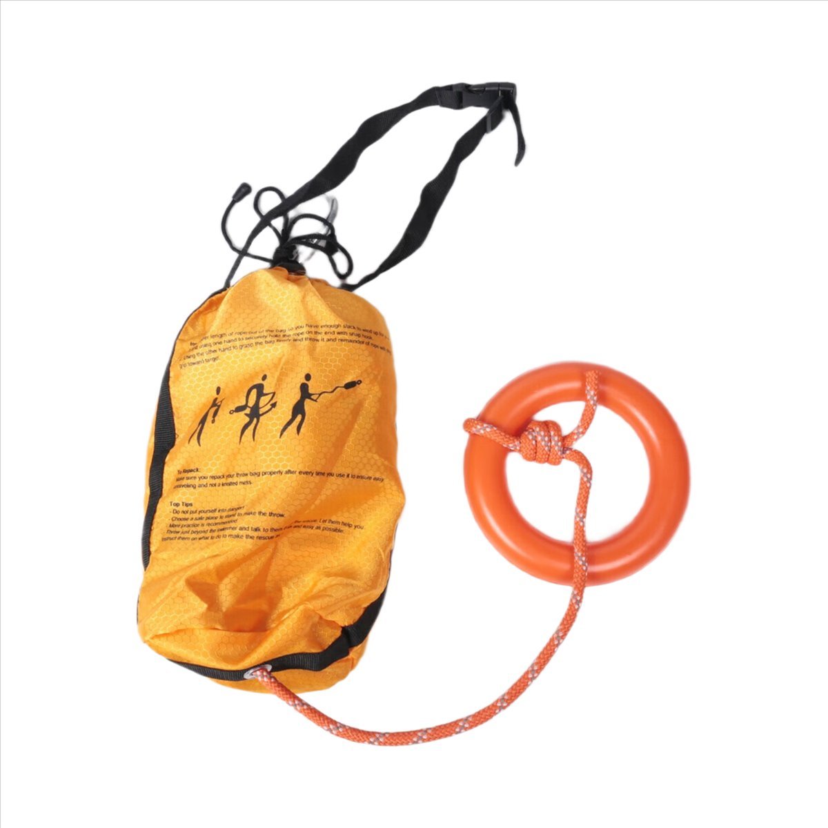 ハッピーニュー - 反射材付き投げロープと投げ袋、水上救助用 - Rescue Rope Throw のレビューと価格