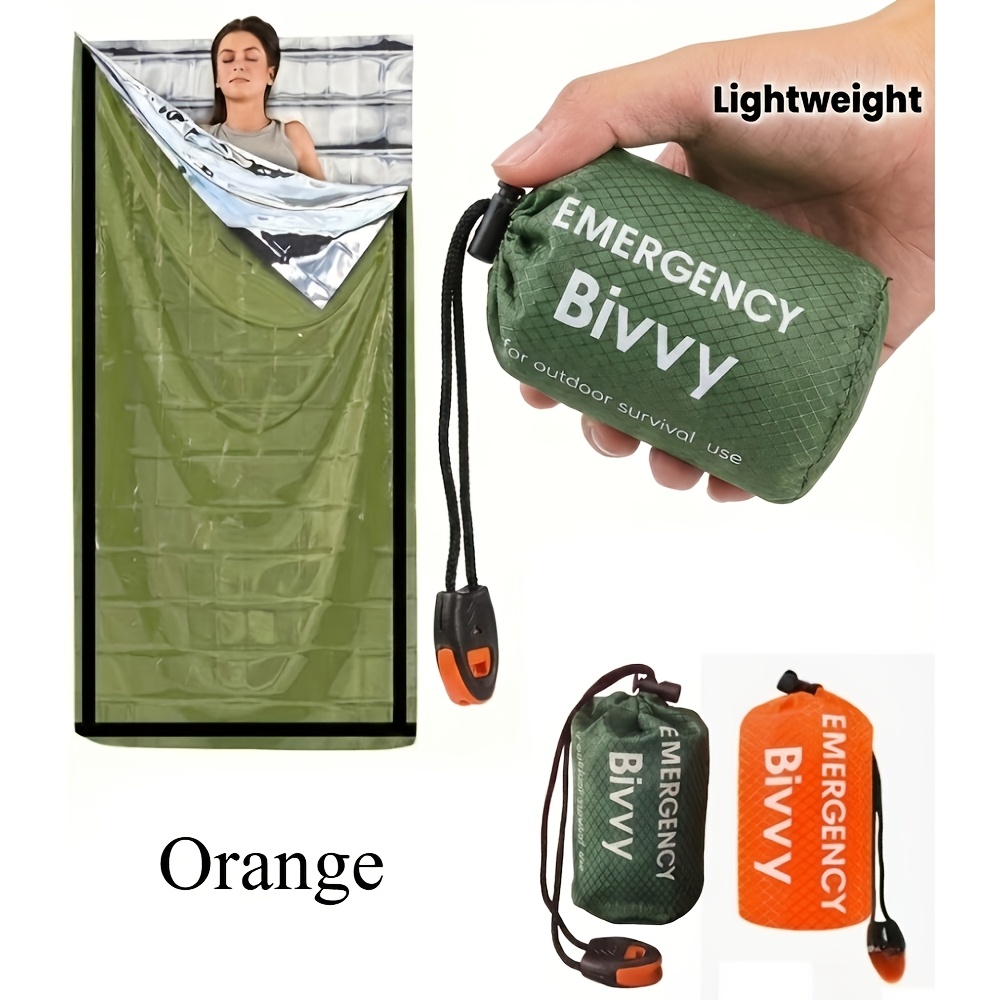 3 個の緊急寝袋キット巾着ホイッスル付き断熱ブランケットライ - Bivy Bag Emergency のレビューと価格