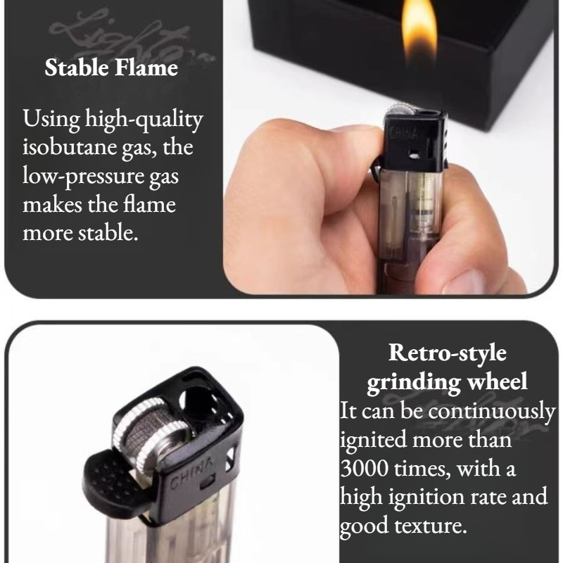 ミニ使い捨てライター、スリム透明ガスライター、携帯用フリント - Fire Starting Kit のレビューと価格