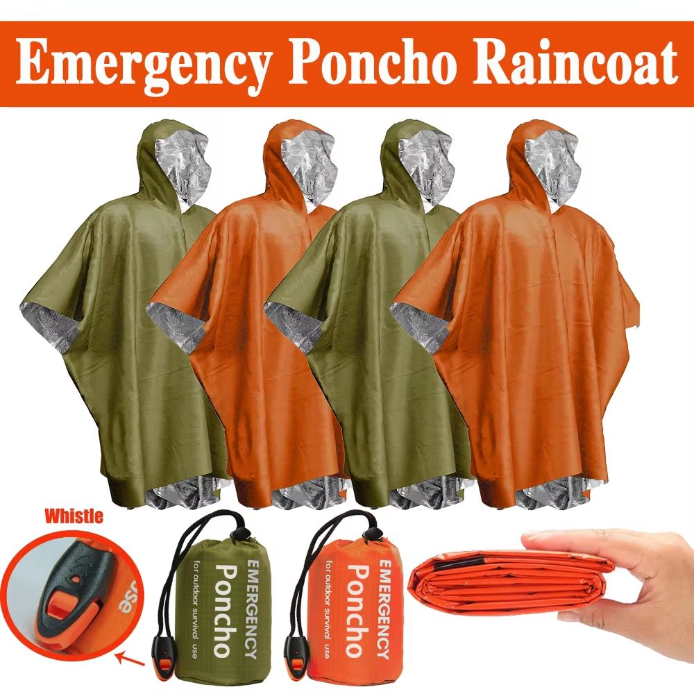 緊急用レインポンチョ 保温ブランケット ポンチョ 防水 アウ - Emergency Poncho Rain のレビューと価格